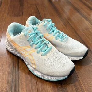Asics White and Orange Athletic Shoes